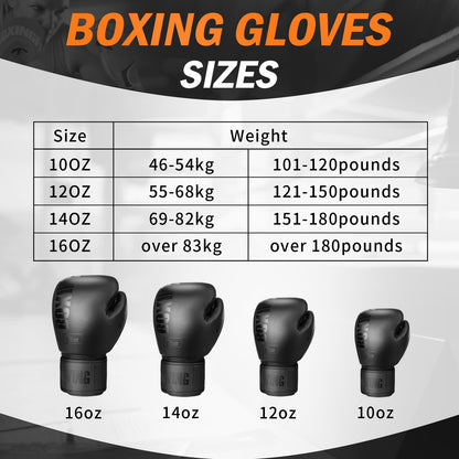 FIVING 10 12 14 16oz Boxing Gloves